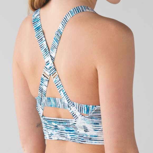 LIKE NEW Lululemon Pure Practice Bra Blurry Belle Multi / Sea Mist - Picture 5 of 16